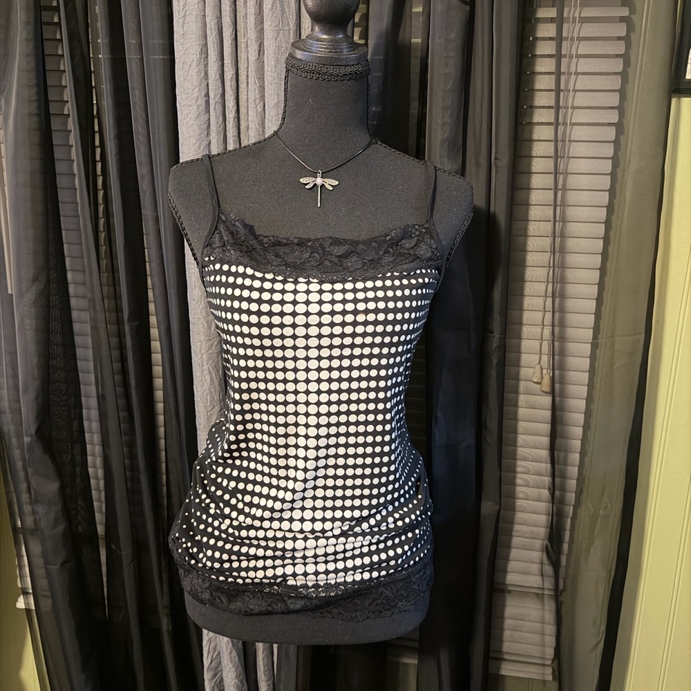 Maurices Black and White Polka Dot cami